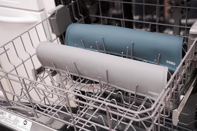 OHMO - Cat Food Mat, Silicone Pet Feeding Mat for Floor Non-Skid Waterproof Dog Water Bowl Tray, Easy to Clean Pet Placemat (Sage Green, 20 * 12'')