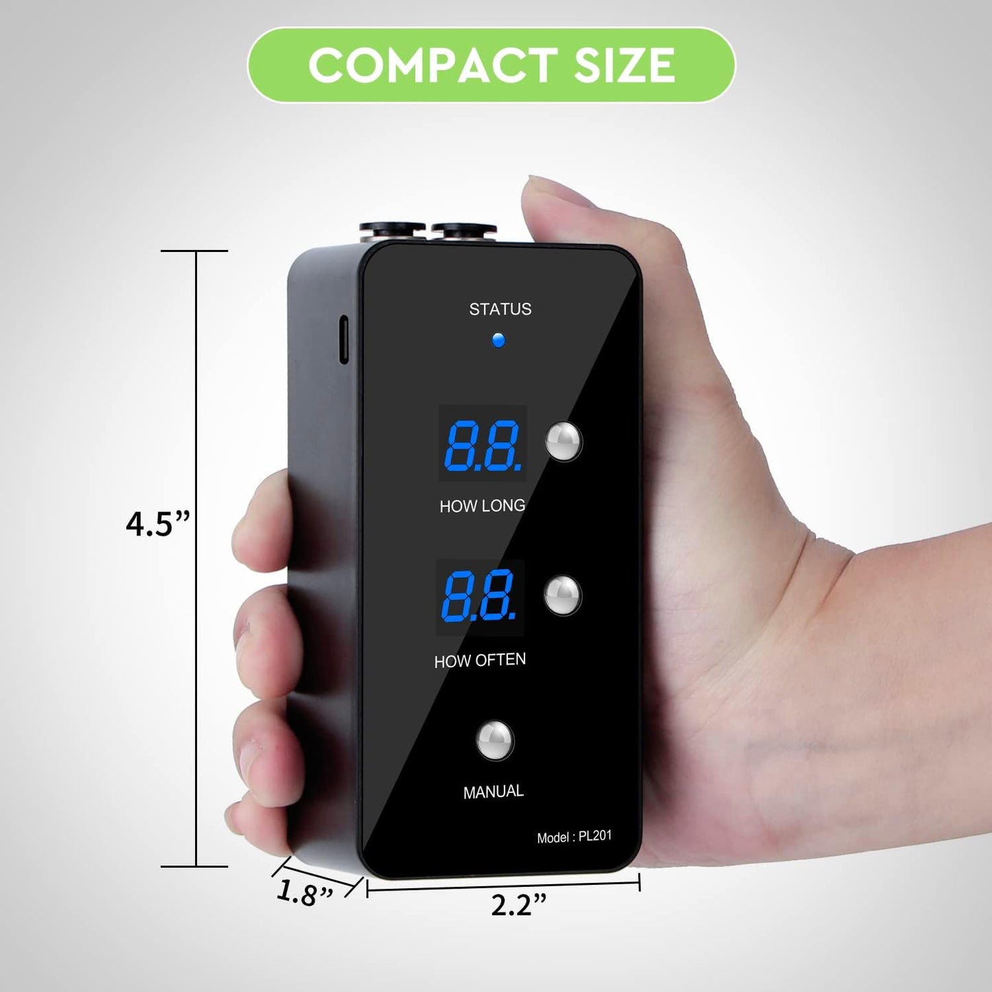 moistenland Reptile Humidifier, Misting System for Terrariums, Automatic with Adjustable Spray Nozzles, Black