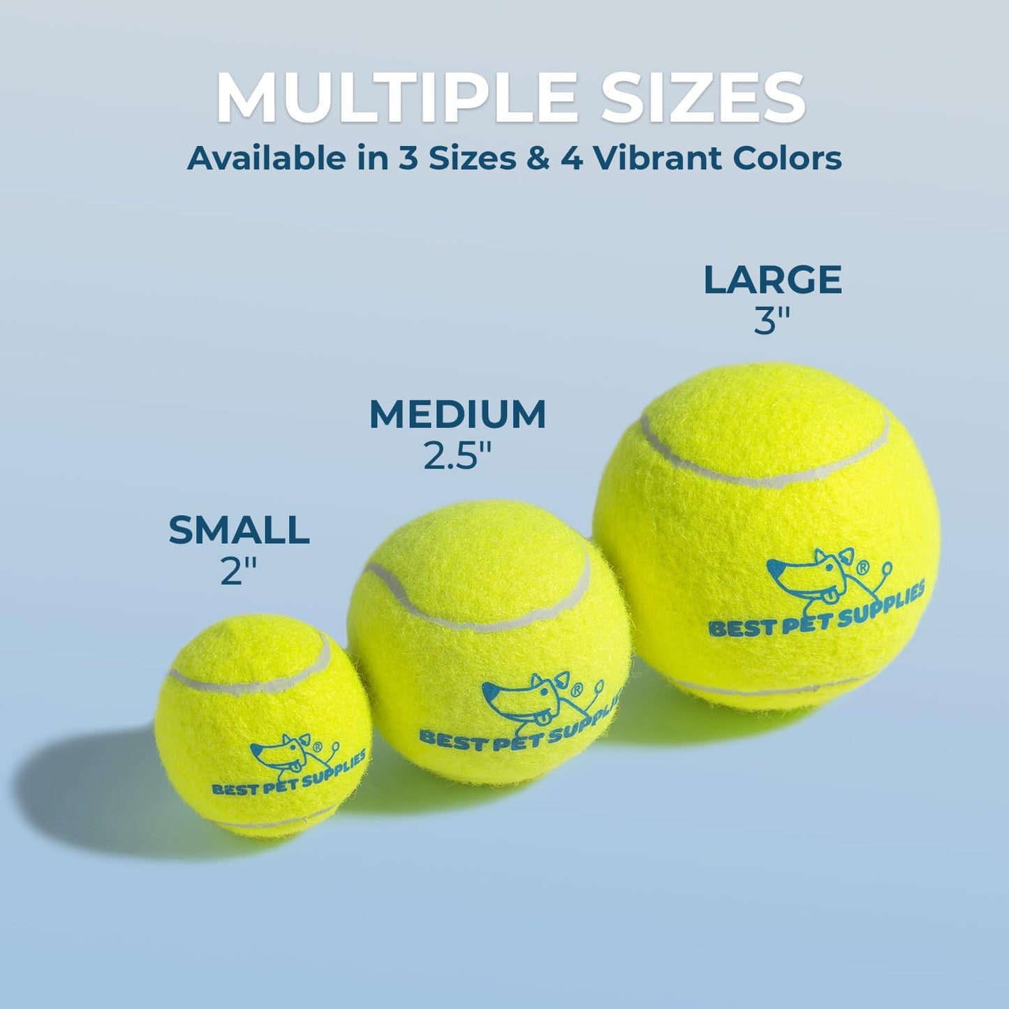 Best Pet Supplies Interactive Squeaky Dog Chew Toy, Ideal Dog Toys for Chewers, Small, Medium & Large Dogs, and Fetch Lovers - Tennis (Yellow), Large (Pack of 4)