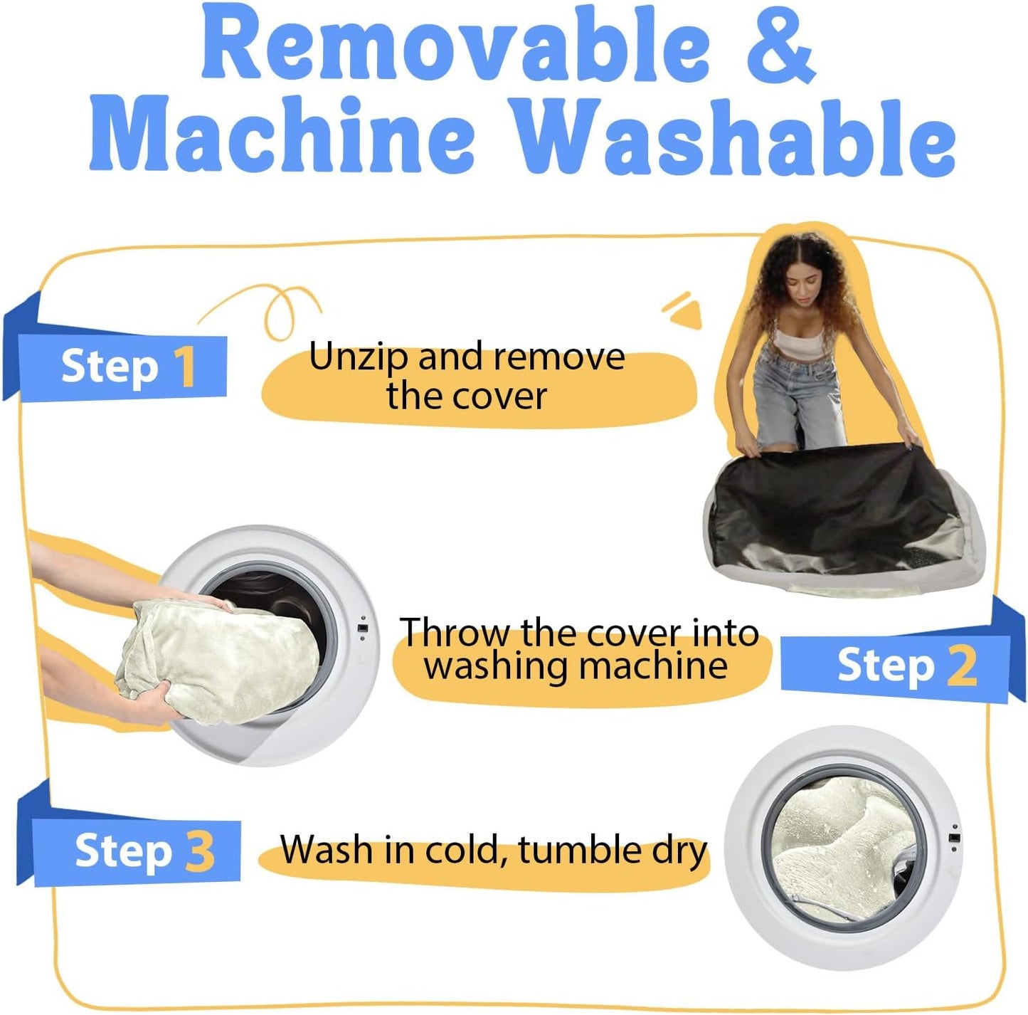 Orthopedic Removable Large Dog Bed -XL Large Dog Beds with Washable Cover and Removable Bolsters Non-Slip Bottom & Waterproof Pet Bed Sofa for Big Size Dogs