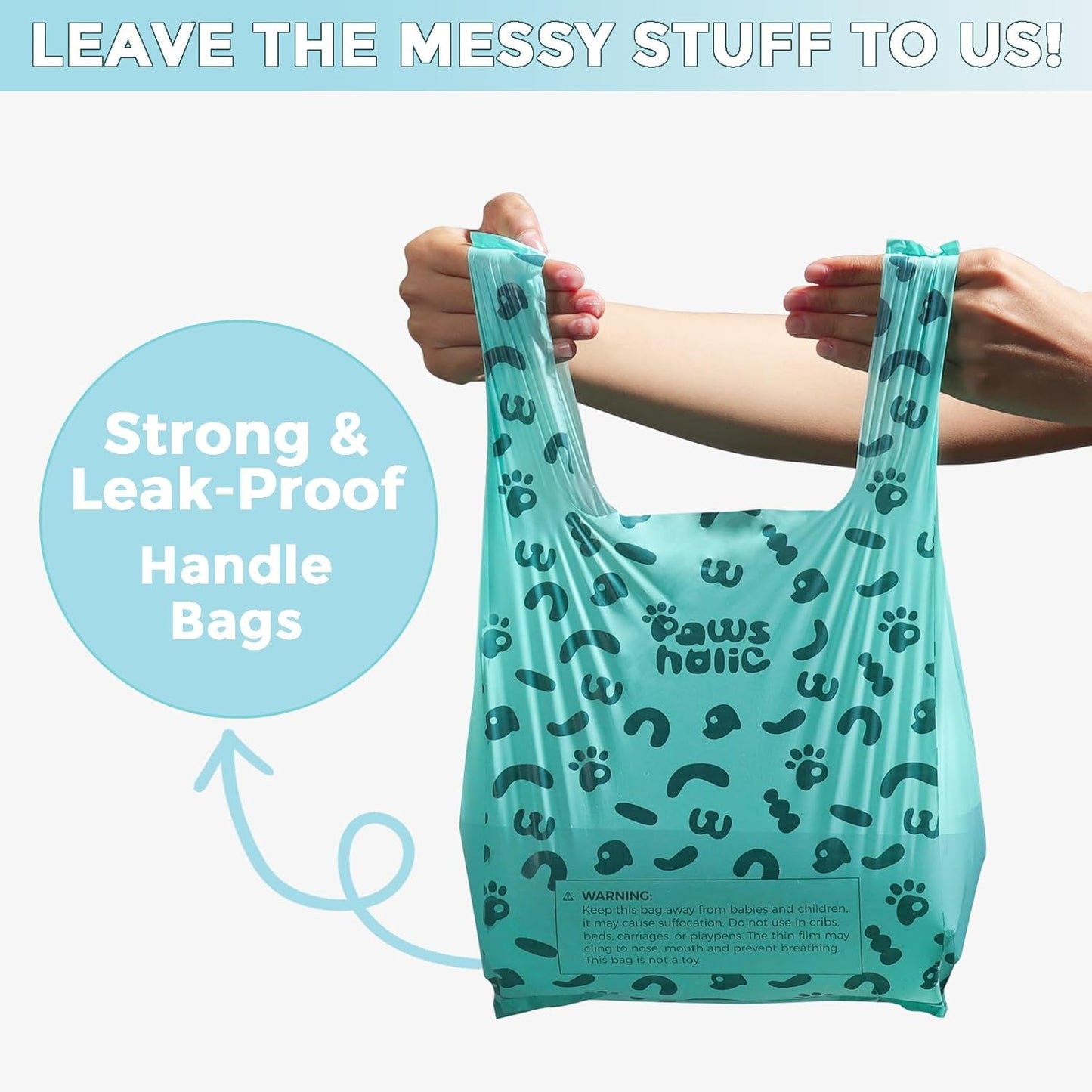 Poop Bags for Dog and Cat - Biodegradable 100% Leak-Proof Pet Waste Bags with Handle, 360 Count, Cornstarch Based Extra Thick, for Dog Poop and Cat Litter Disposal (Unscented)