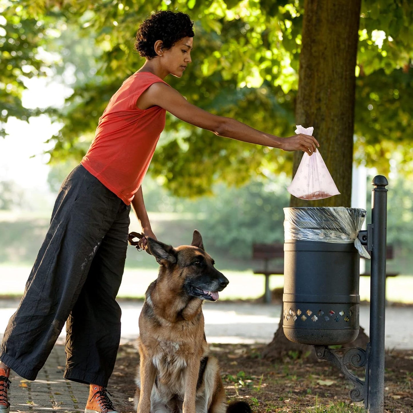 Thenshop 3000 Counts 200 Rolls Dog Poop Bag Plastic Dog Waste Bags Disposable For Doggie Pets Poop Outdoor Walking Travel Mixed Colors(Paw Print Style)