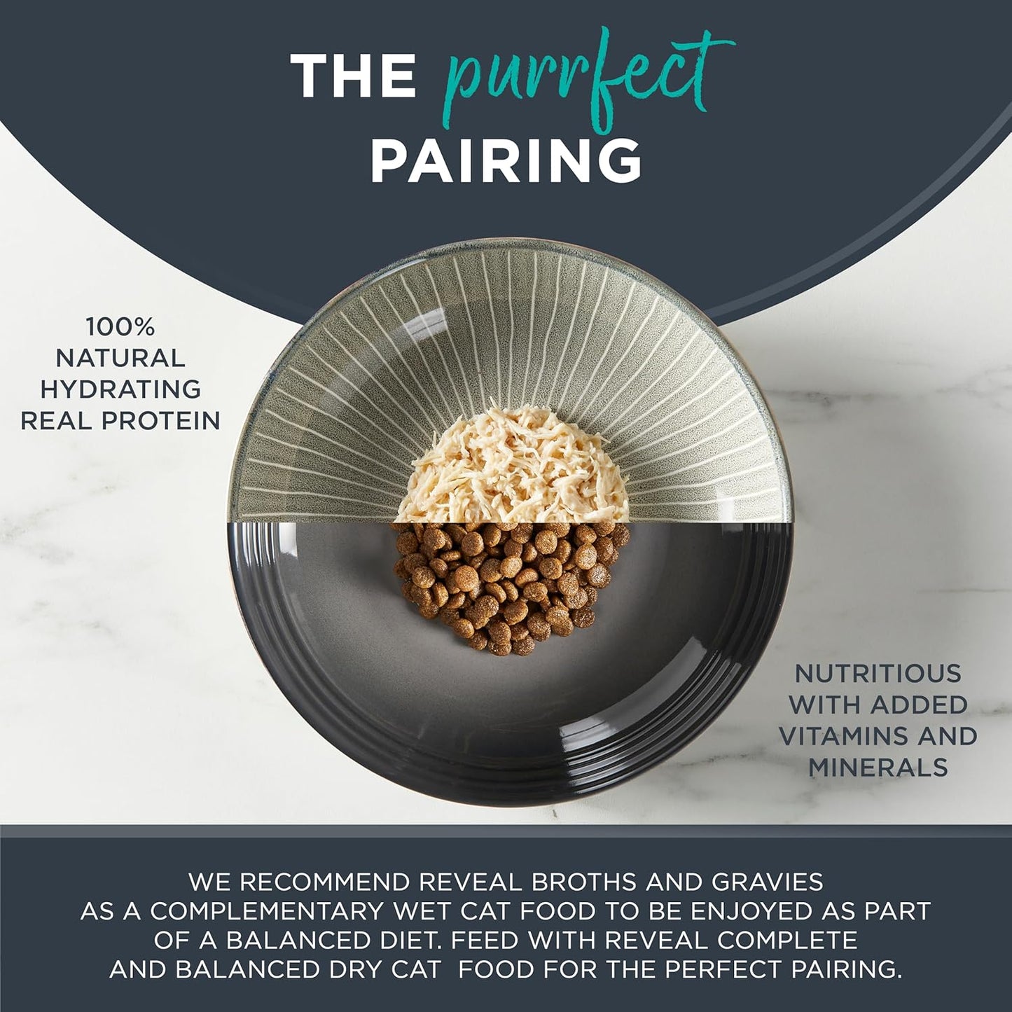 Reveal Natural Wet Cat Food, 12 Count, Grain Free, Limited Ingredient Canned Food for Cats, Fish and Chicken Variety in Gravy, 2.47 oz Cans