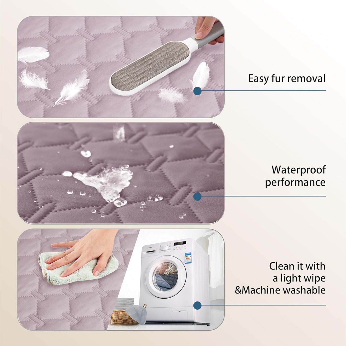 gogobunny 100% Double Sided Waterproof Dog Blanket Soft Pet Bed Cover Reversible Protect Furniture Couch Sofa Car for Puppy Large Dog Cat (Dark Sea Fog/Light Sea Fog, 82x102 Inch (Pack of 1))