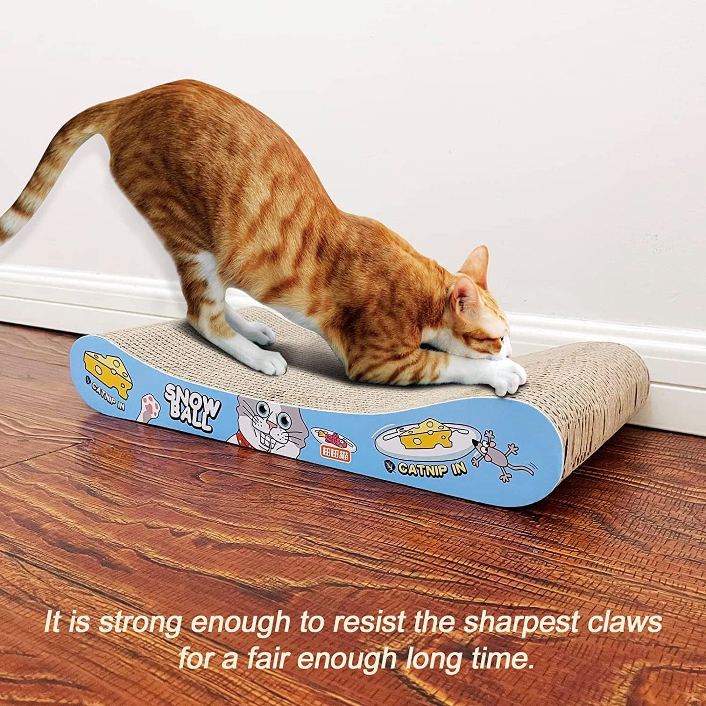 TTCAT Cat Scratching Pad, 2 Pack Corrugated Cat Scratcher Cardboard, Bone Type Durable Cat Scratching Board Reversible with Catnip for Furniture Protection…