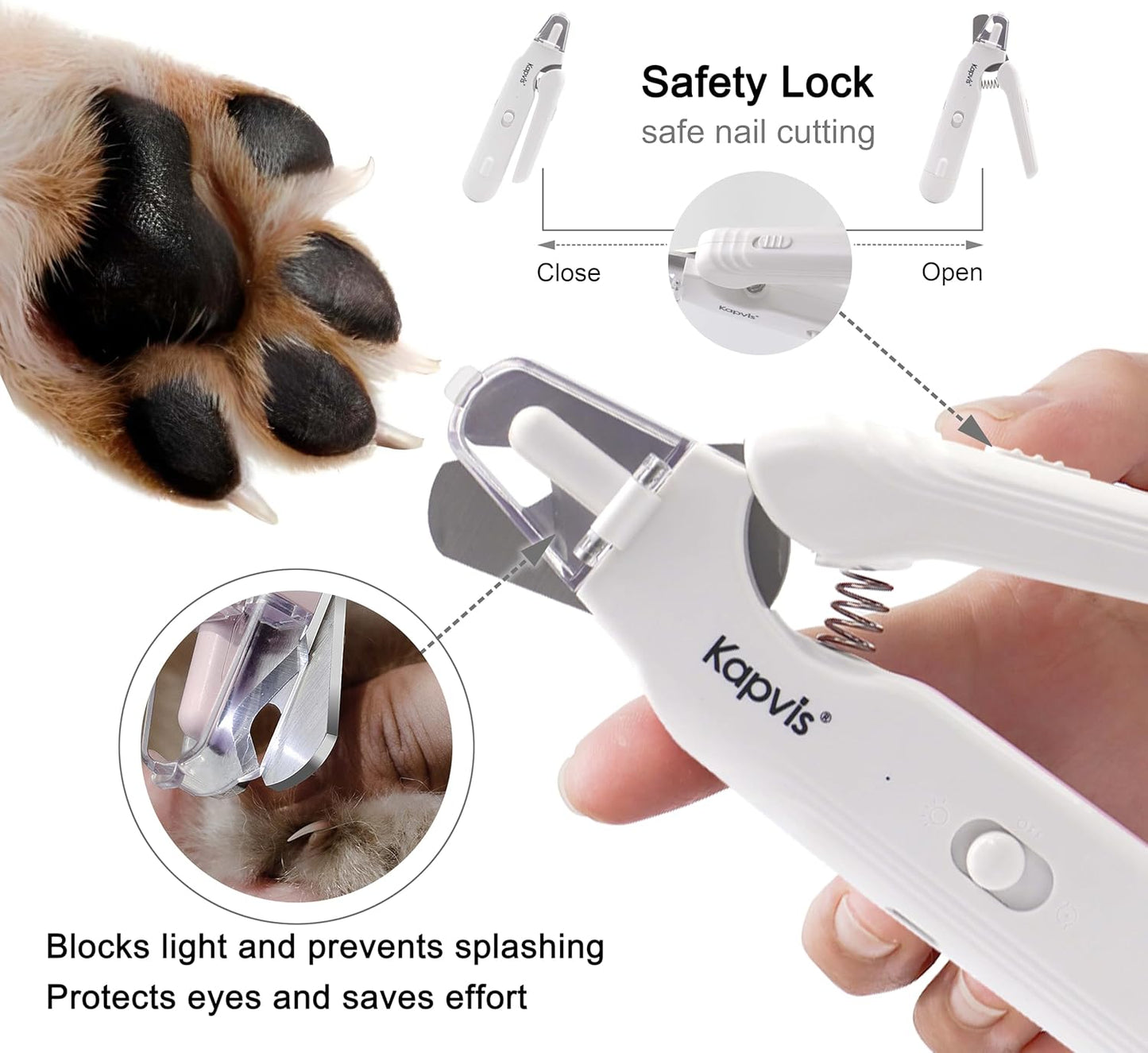 2-in-1 Dog Nail Trimmers & Dog Nail Grinder with LED Lights,Cat Nail Clipper with Guard,cat Nail Trimmer for Large Medium Small Dogs Cats Claw Trimmer Quick Sensor and Safety Guard