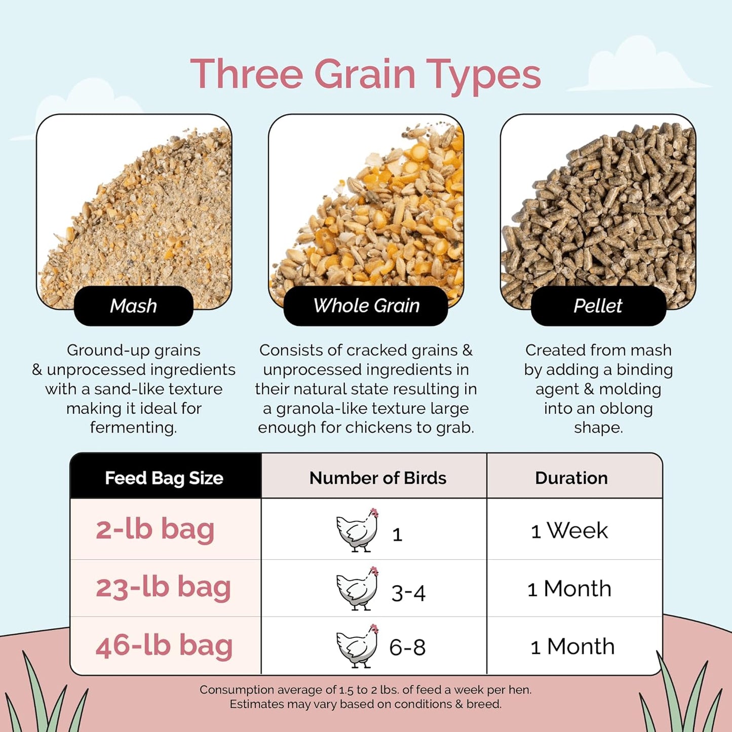 Organic Chicken Feed – Layer Whole Grain, Non-GMO, USA Grown, 16% Protein, Corn-Free, Soy-Free, Non-Medicated Feed for Chickens, 23 lbs