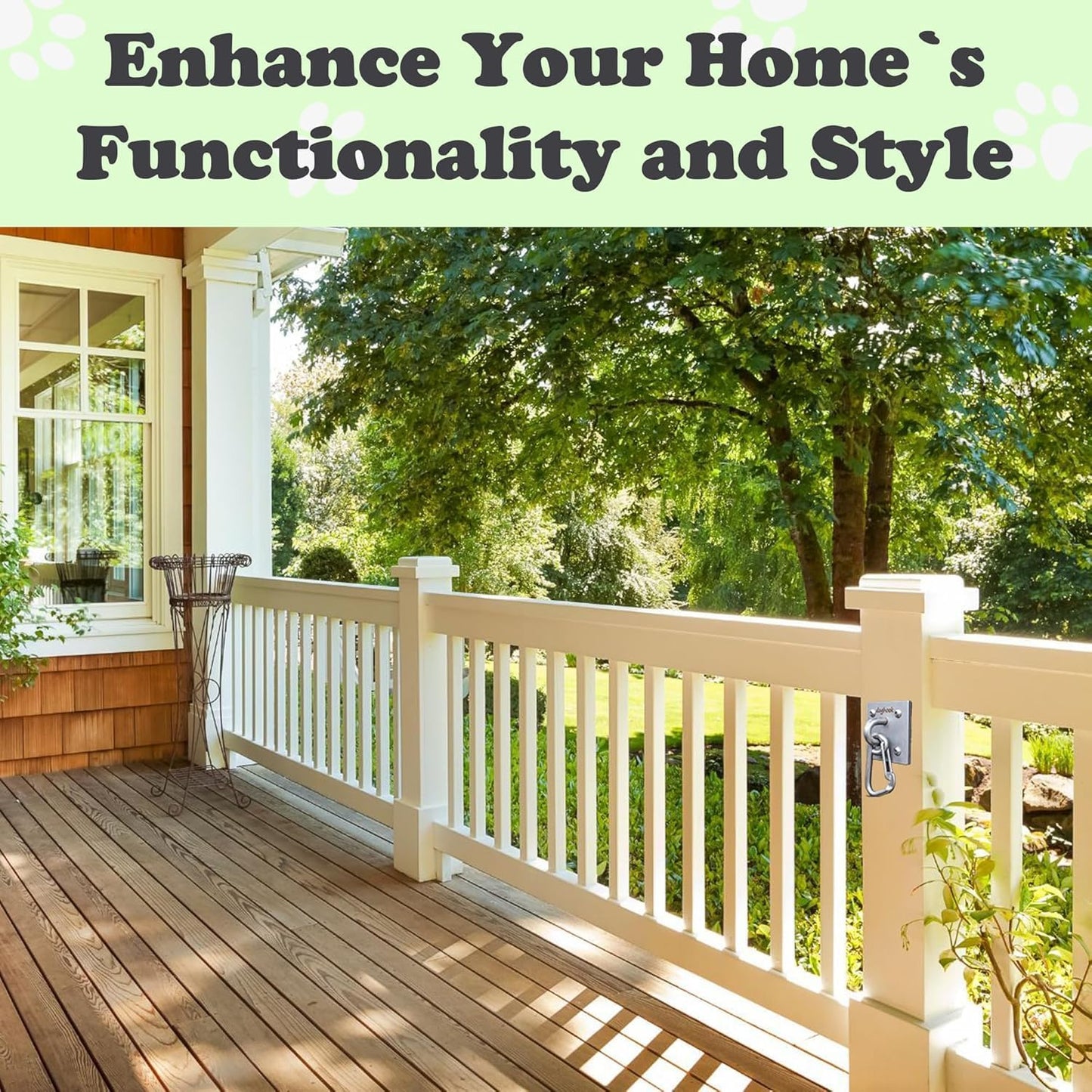 Canine Hitch- Secure Dog Leash Parking Wall Large Hook with Clip 2 Pack - Tie Out Stainless Steel & ABS Mounting Plate for Strength - Practical Lead Management for Home & Business