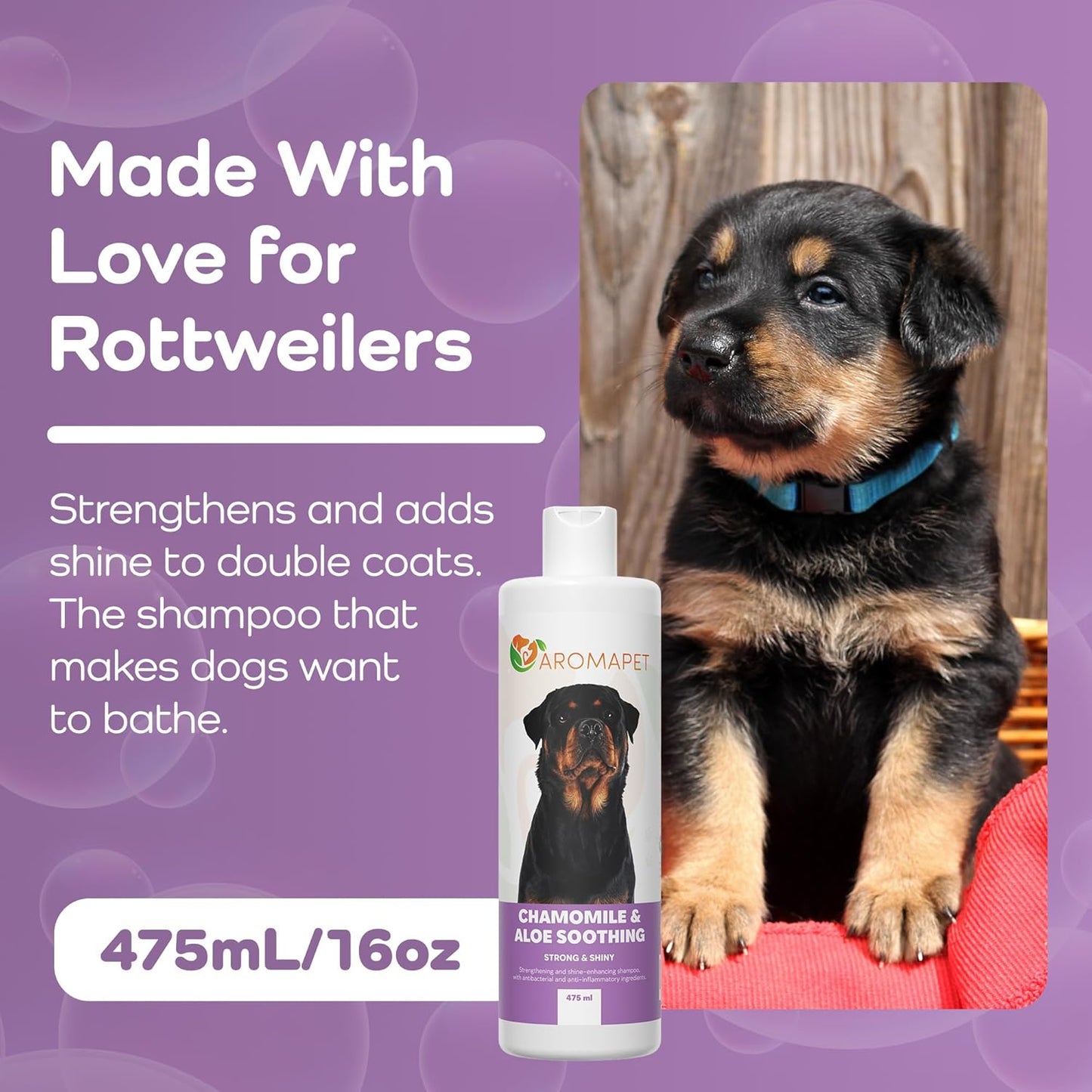 Sensitive Care -Tangle-Free-Silky Shine Softening and detangling Shampoo, Delicate Coat Clean & Odor Control Shampoo – Advanced Shine Formula for Dogs (Rottweilers, 16 Fluid Ounces)