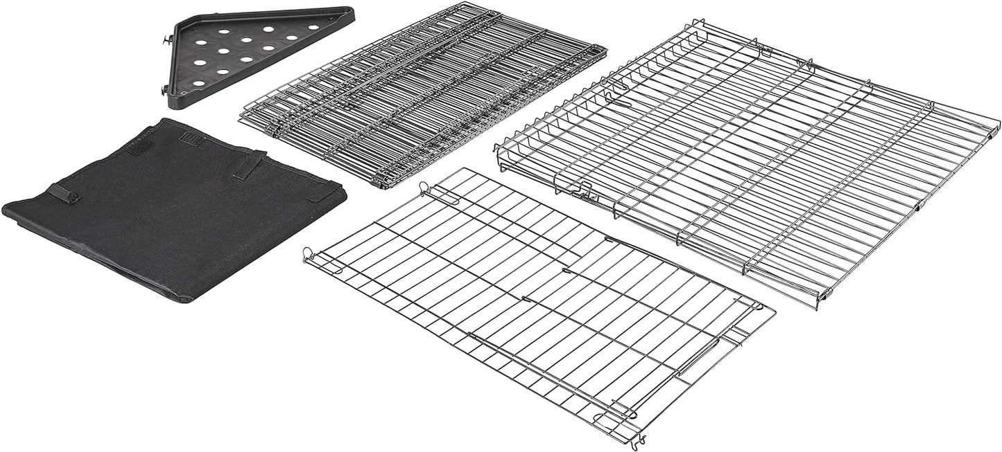 Amazon Basics Leakproof Canvas Bottom Guinea Pig Pet Cage with Divider Set, Black, 47.6"L x 24.2"W x 14.0"H