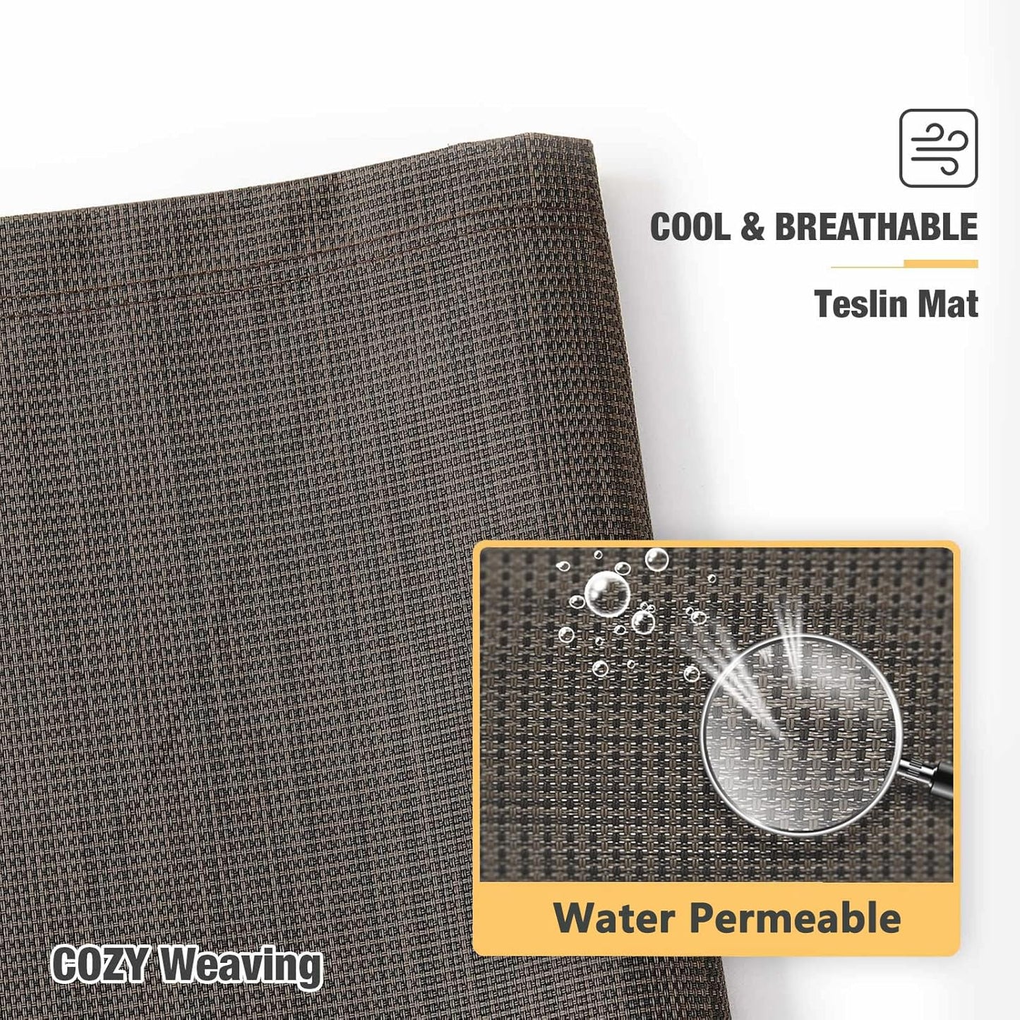 Veehoo Chew Proof Elevated Dog Bed - Cooling Raised Pet Cot - Silver Aluminum Frame and Durable Textilene Mesh Fabric, Unique Designed No-Slip Feet for Indoor or Outdoor Use, Brown, Large, CWC2003