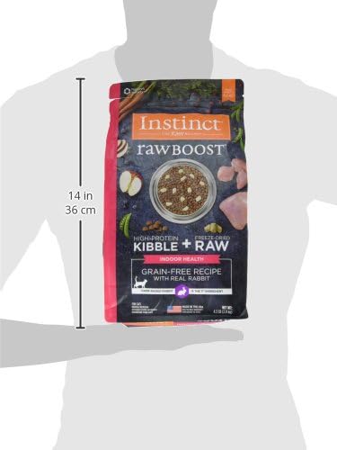 Instinct Raw Boost Indoor Health, Natural Dry Cat Food with Freeze Dried Pieces, Grain Free Recipe - Real Rabbit, 4.5 lb. Bag