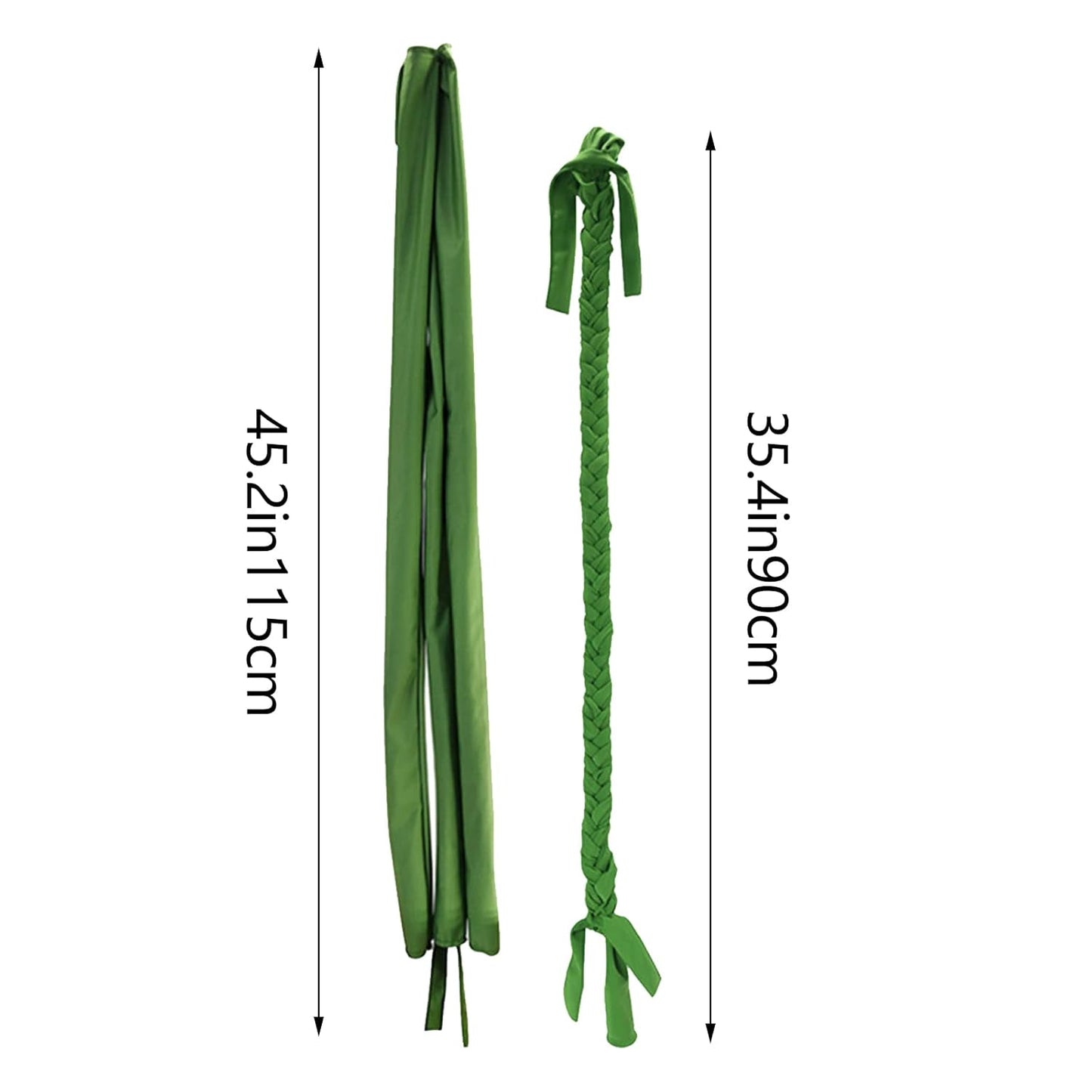 Dnoifne Horse Ponytail, 3 Tube Braided Tail Bag, Green, 1 Count