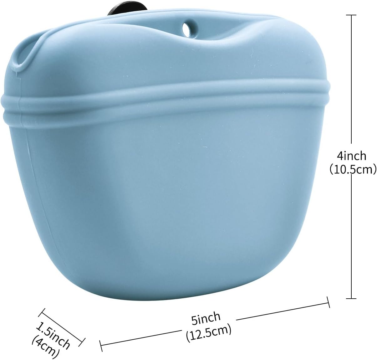 AUDWUD Silicone Dog Treat Pouch,With Dog Training Clicker,Clip on Portable Training Container,Convenient Magnetic Buckle Closing and Waist Clip