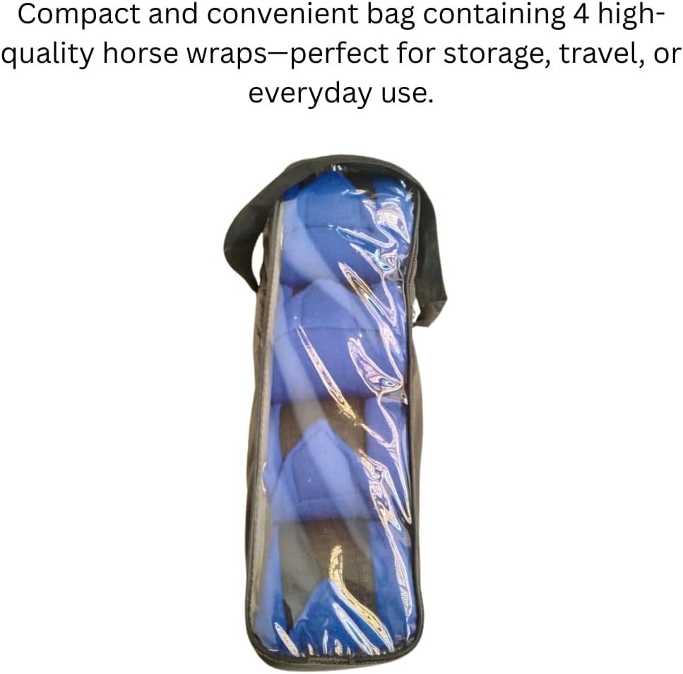 Horse Leg Bandage/Horse Leg wrap (Set of 4) Red, Blue, Navy Blue, and Black (Blue)