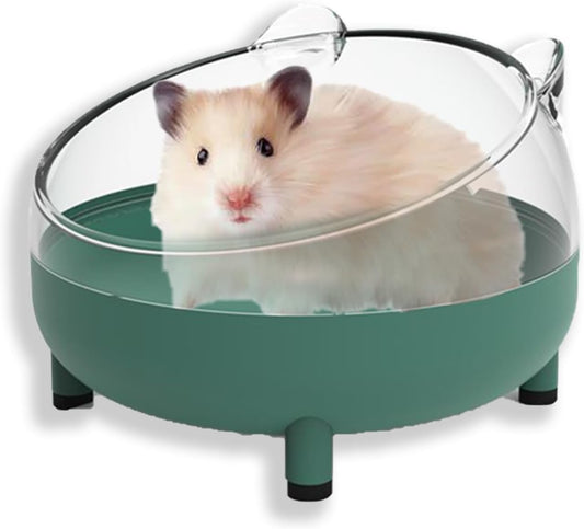 Meow&Woof Hamster Sand Bath Container, Large Sandbox Toilet Gerbil Batheoom, Tiny Chinchilla Dust Bathtub Sand Bath Box for Hamster Cage Accessories 6.5 Inch-Dark Green