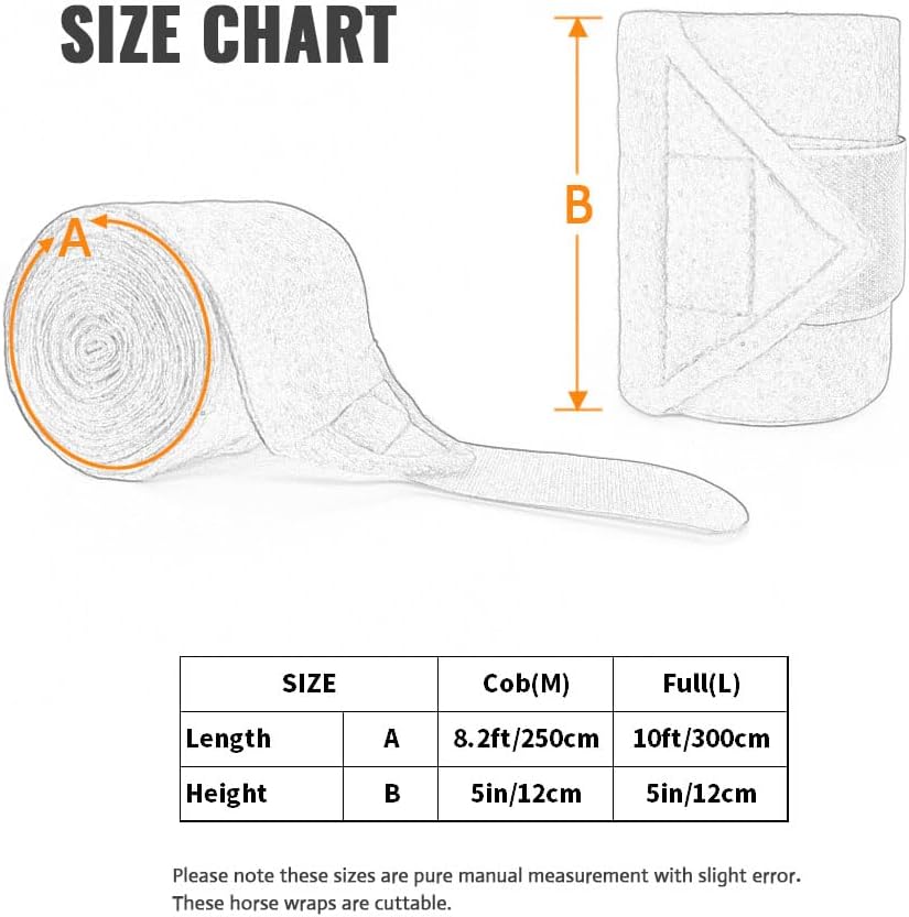 Horse Polo Leg Wraps Soft Fleece Wraps Equestrian Leg Bandage 4-Pack (Cob(8.2ft), Royal Blue)