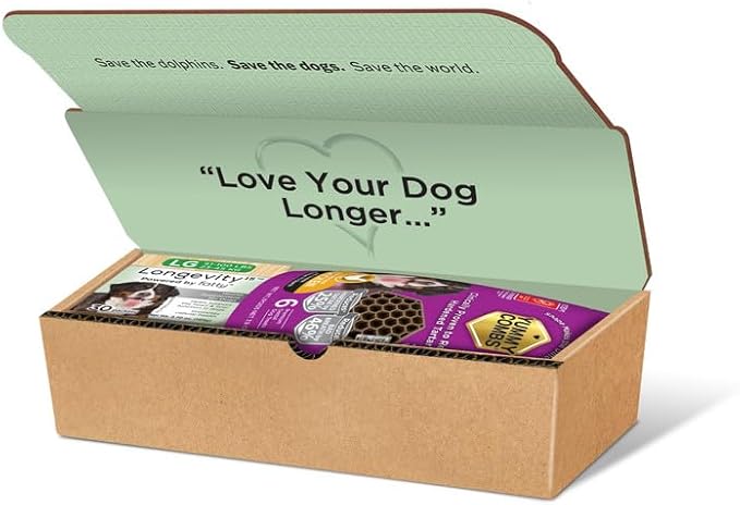 Longevity15 C15:0 Dog Health Supplement (30-Day Supply) & Yummy Combs Dog Dental Treats (8oz Bag) for Large Dogs – C15:0 Fatty Acid for Daily Wellness, Food Topper – VOHC Approved Oral Care Treat