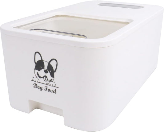 10Lbs Dog Food Storage Container,Pet Food Container with Rolling Wheels & Sliding Lid,BPA Free Plastic Storage Bin For Dog Food Kibble with Measuaring Cups-Rodent proof