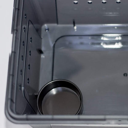 OMEM Portable Reptile Terrarium Habitat for Mini Pet Houses Breathable Holes Stackable Container (2PCS-Black-M)