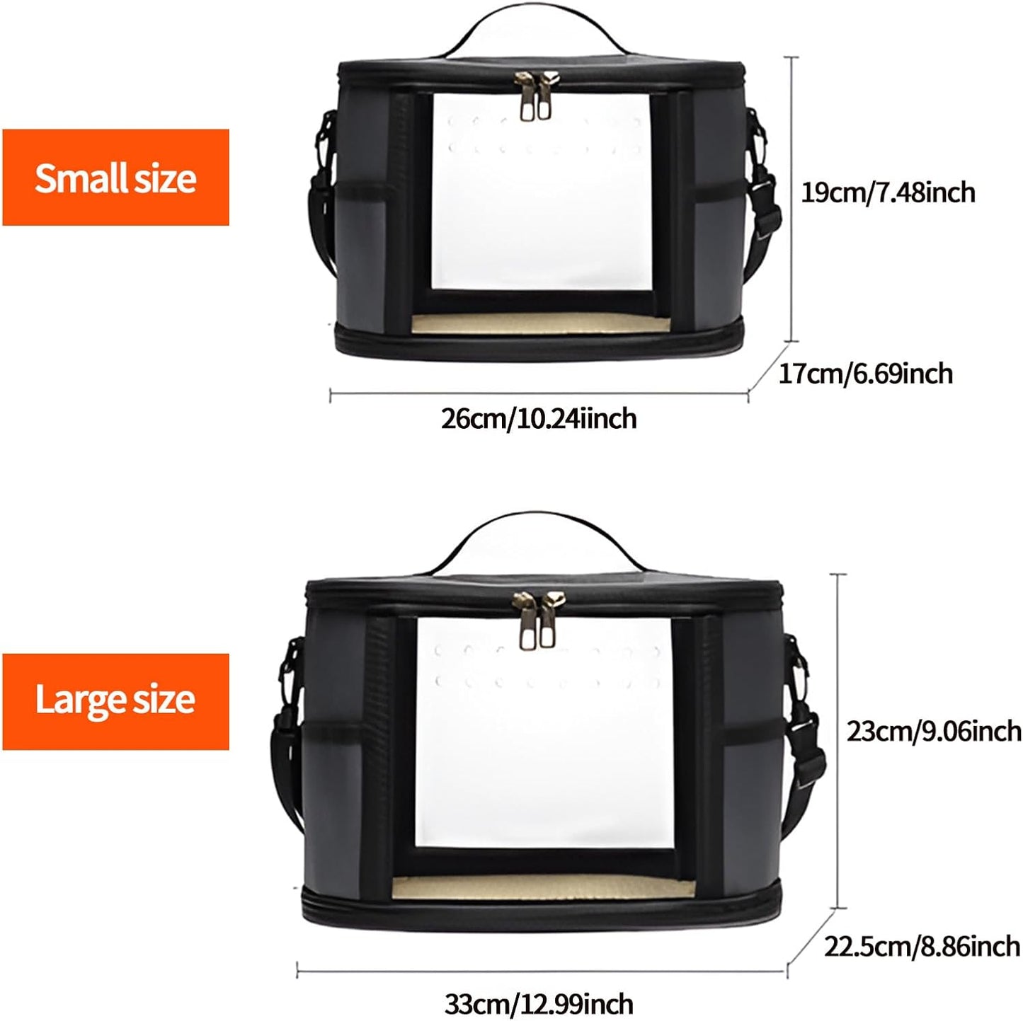 Bird Travel Carrierm, Small Bird Travel Backpack Carrier Cage with Tray and Breathable Clear Window, for Parakeet Cockatiel Budgies, for Camping Hiking (Blue)