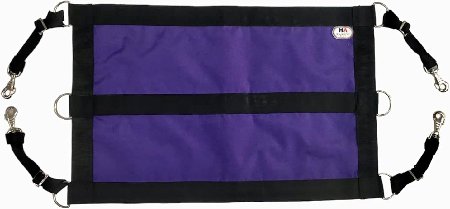Majestic Ally 1200D 29"x19" Horse Stall Guard with Replaceable and Adjustable Length Straps and Replaceable Hardware (Purple Black)