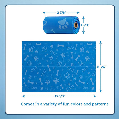 Best Pet Supplies Dog Poop Bags (360 Bags) for Waste Refuse Cleanup, Doggy Roll Replacements for Outdoor Puppy Walking and Travel, Leak Proof and Tear Resistant, Thick Plastic - Assorted Colors