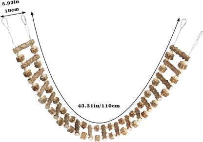 Natural Pepper Wood Hanging Pet Bridge & Swing, Rat & Hamster Climbing Toys, Bird Cage Accessories, Suitable for Parrot, Rat, Squirrel, Sugar Gliders