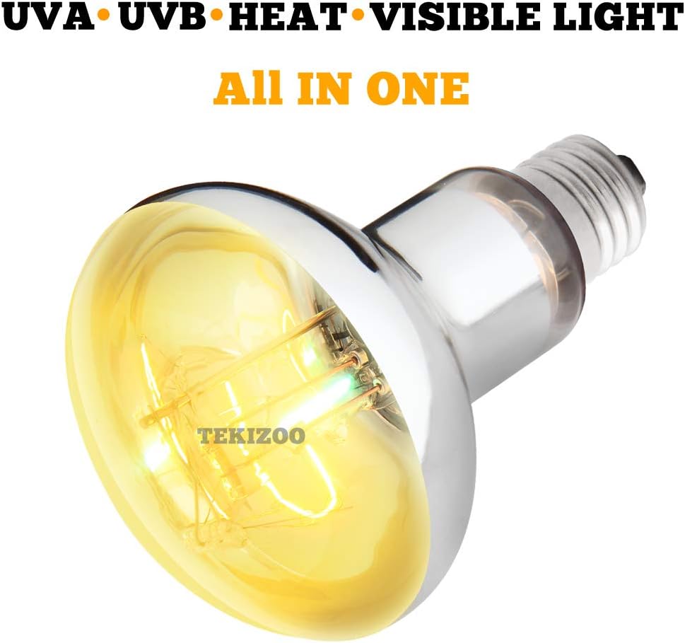 UVA UVB Sun Lamp High Intensity Self-Ballasted Heat Basking Lamp/Light/Bulb for Reptile and Amphibian (80W)