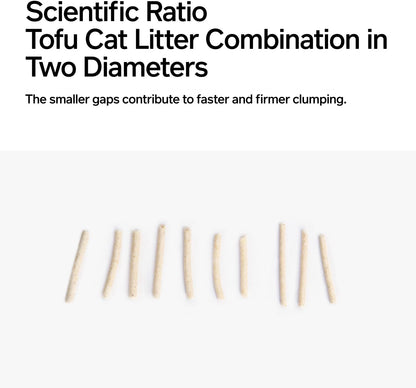 pidan Tofu Cat Litter Clumping,Flushable,Ultra Absorbent and Fast Drying, 100% Natural Ingredients Litter,Solubility in Water,Really Dust-Free,Less Scattering (5.3lb×2bags)