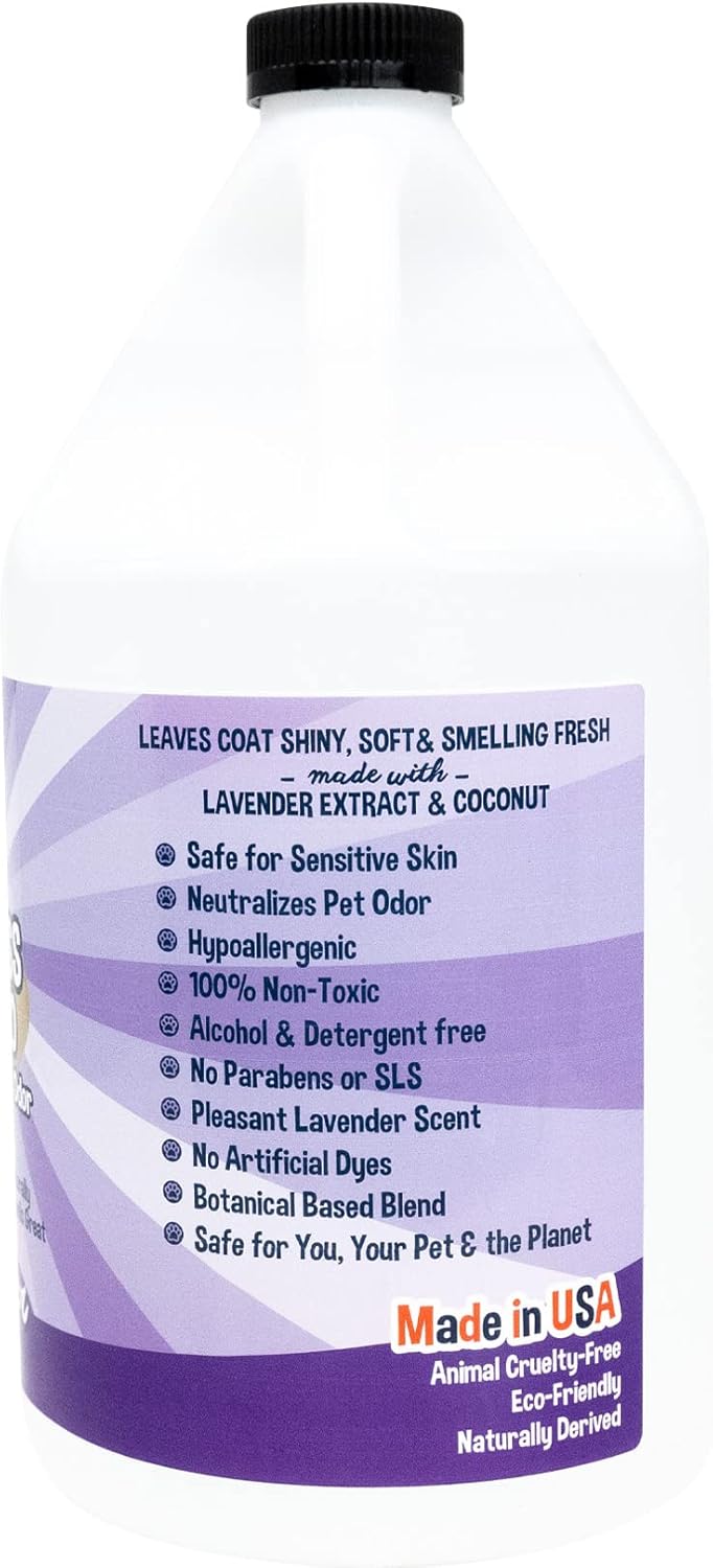 Bodhi Dog Waterless Shampoo - Natural Dry Shampoo for Dogs & Cats - Neutralizes Pet Odor - No Rinse Required - Made of Natural Extracts - Safe for Sensitive Skin - Made in USA - Lavender (1 Gallon)