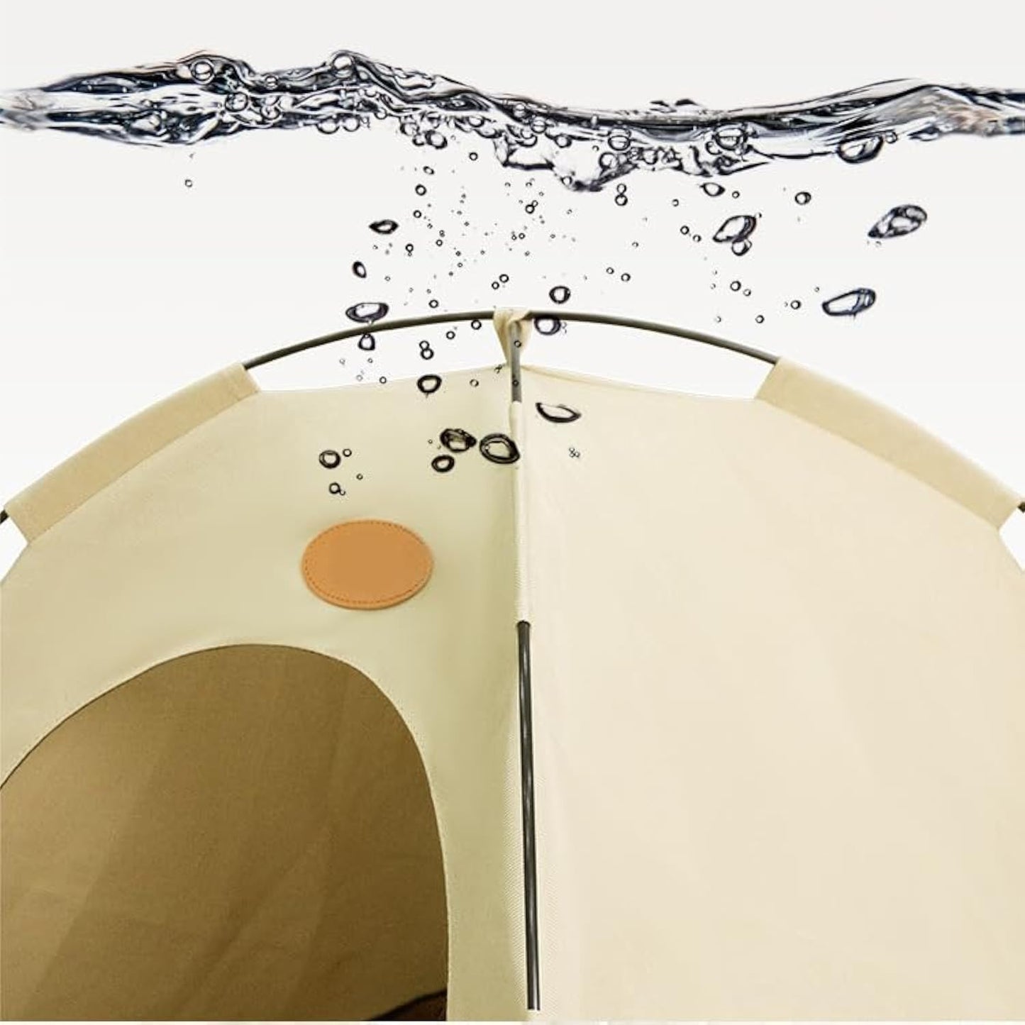 BreezyDen Pop-Up Pet Tent – Portable Indoor/Outdoor Cat Tent, Waterproof Pet Hideaway for Cats & Small Dogs with Mesh Window, Anti-Slip Base & Washable Design (Coffee, L (15 catties Kitten))