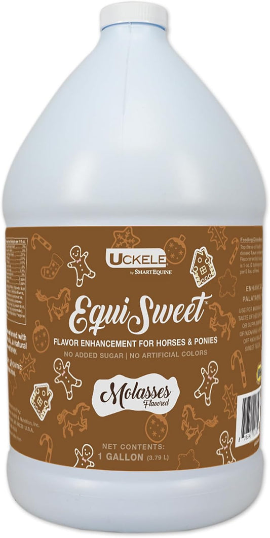 Uckele by SmartEquine Equi Sweet Molasses | Sugar-Free Liquid with Stevia | Perfect for Picky Eaters, Enhances Feed Palatability | 1 Gallon