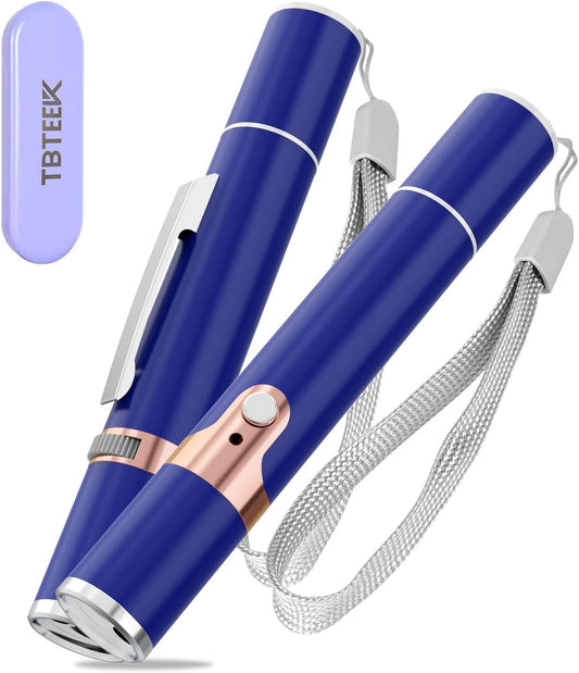 TBTeek Cat Toys for Indoor Cats, 2 Pieces, Rechargeable, 7 Adjustable Patterns, Interactive Kitten Pet Dog Red Dot Chase Light Toy for Cats Fun Playing Exercise（Blue）