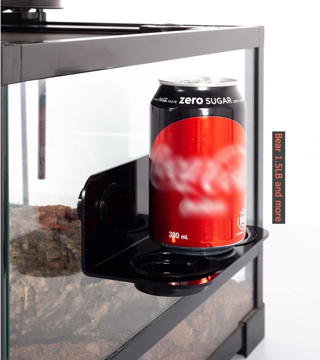 WACOOL Magnetic Reptile Ledge, Acrylic Gecko Feeding Ledge with 6PCS Cups, Reptile Food Water Feeder Dish for Geckos Iguana Chameleon Pets (Black)