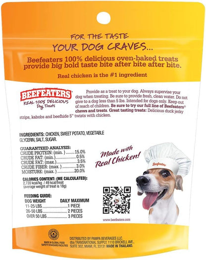 Beefeaters Sweet Potato Wrap with Chicken – Dog Treat. No Corn, Wheat, Soy or Gluten, Low Fat, Whole Muscle Jerky, Ideal for Training & Snacks