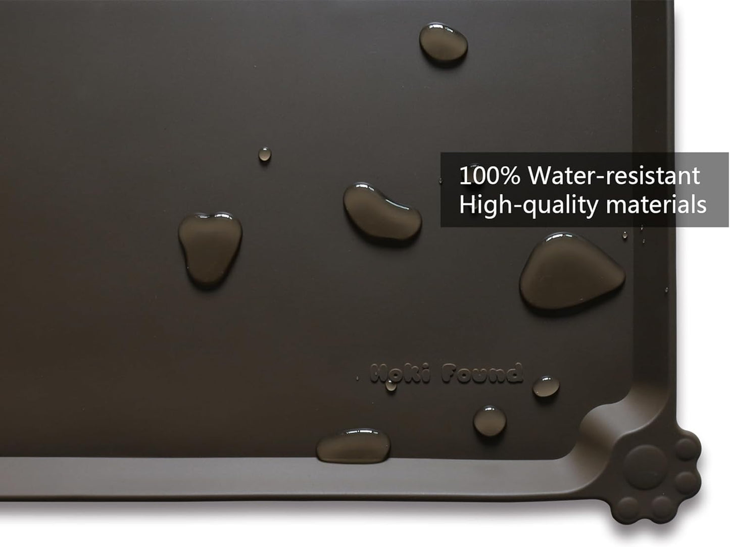 Hoki Found XX-Large Silicone Pet Food Mats Tray - Non Slip Pet Dog Cat Bowl Mats Placemat - Dog Pet Cat Feeding Mat - Waterproof Dog Cat Food Mats -Pet Water Mats for Carpet - Coffee