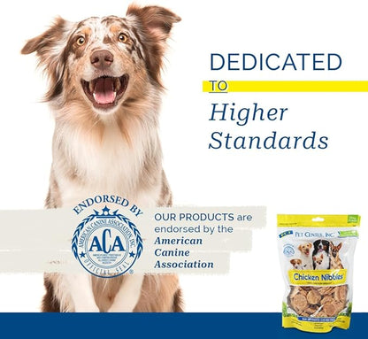 PCI Pet Center Inc. - Chicken Nibbles Dog Treat – 100% Real Raw Dehydrated Chicken Breast Bites for Small, Medium & Large Dogs - 1 lb