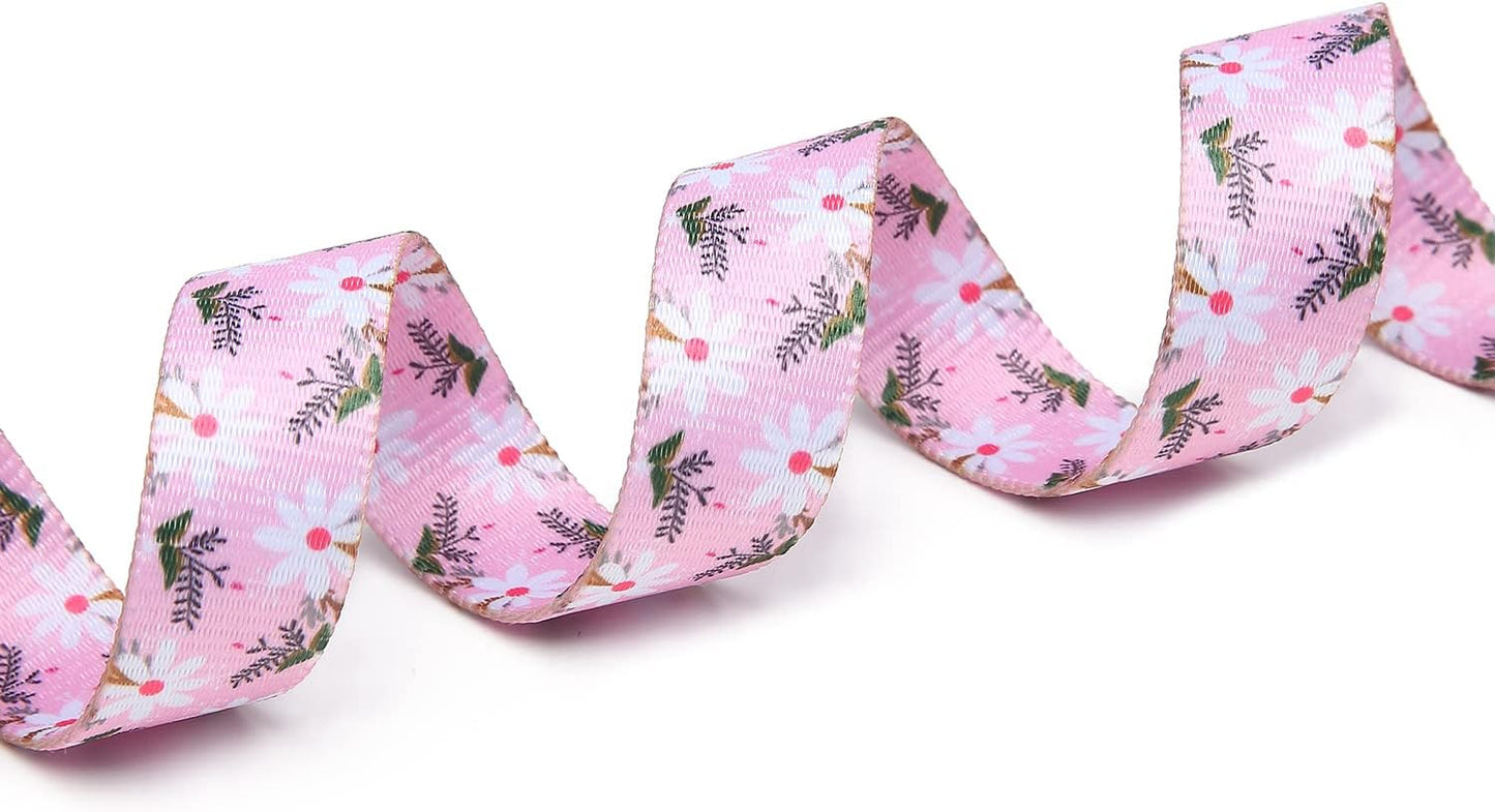 Mercano Adjustable Dog Collar - Special Design Patterns, Soft Nylon Comfortable Durable Pet Collar for Small Medium Large Dogs (XS, Pink White Flower)