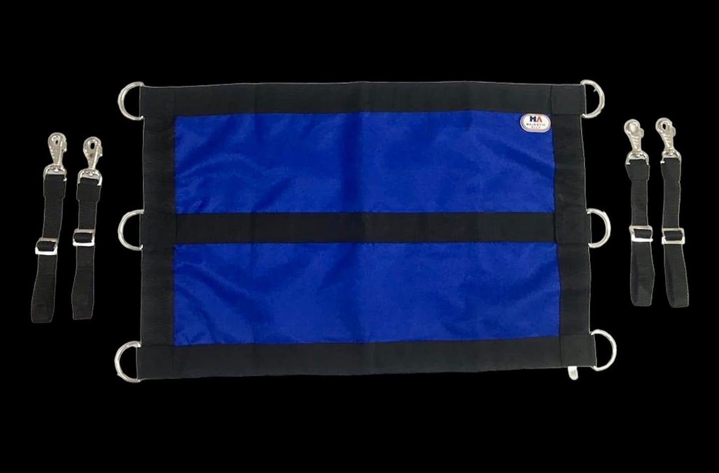 Majestic Ally 1200D 29"x19" Horse Stall Guard with Replaceable and Adjustable Length Straps and Replaceable Hardware (Royal Blue Black)