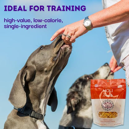 HOLI Freeze Dried Cheddar Cheese Dog Treats - 100% All Natural - Human Grade, Single Ingredient, Lactose Free - Grain Free, Gluten Free, Soy Free – (10 Ounce)