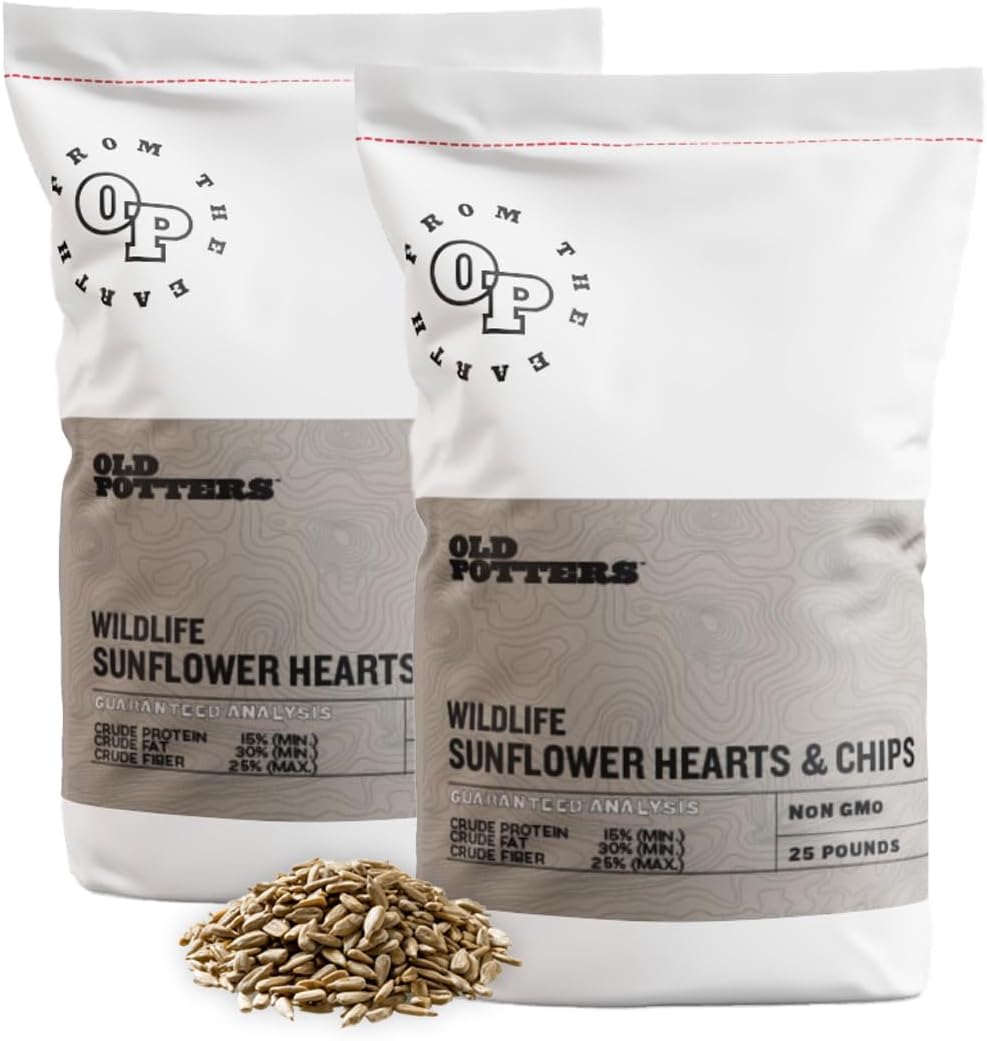 Wildlife Sunflower Hearts & Chips for Bird Feeding and Wildlife Bird attracting, Non-GMO and USA Grown, 50 lbs