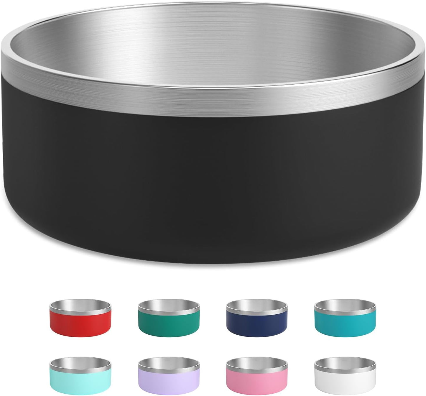 Stainless Steel Dog Bowls, Metal Dog Bowls, Water Bowl for Dogs, Dog Food Bowls, Pet Bowls for Dogs, Dog Dish for Large Dogs, Insulated Dog Bowl, Non Slip Dog Bowl, Easy to Clean, 40oz,Black