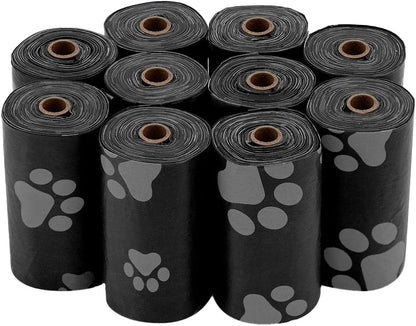 Best Pet Supplies Dog Poop Bags (240 Bags) for Waste Refuse Cleanup, Doggy Roll Replacements for Outdoor Puppy Walking and Travel, Leak Proof and Tear Resistant, Thick Plastic - Black