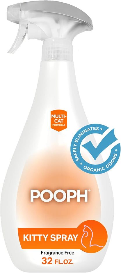 POOPH® Kitty Spray - Patented Technology Eliminates Organic Odor On-Contact Goes Anywhere Your Kitty Goes - Cat Trees, Furniture, Bedding & More Safe Fragrance-Free Non-Toxic Eco-Conscious
