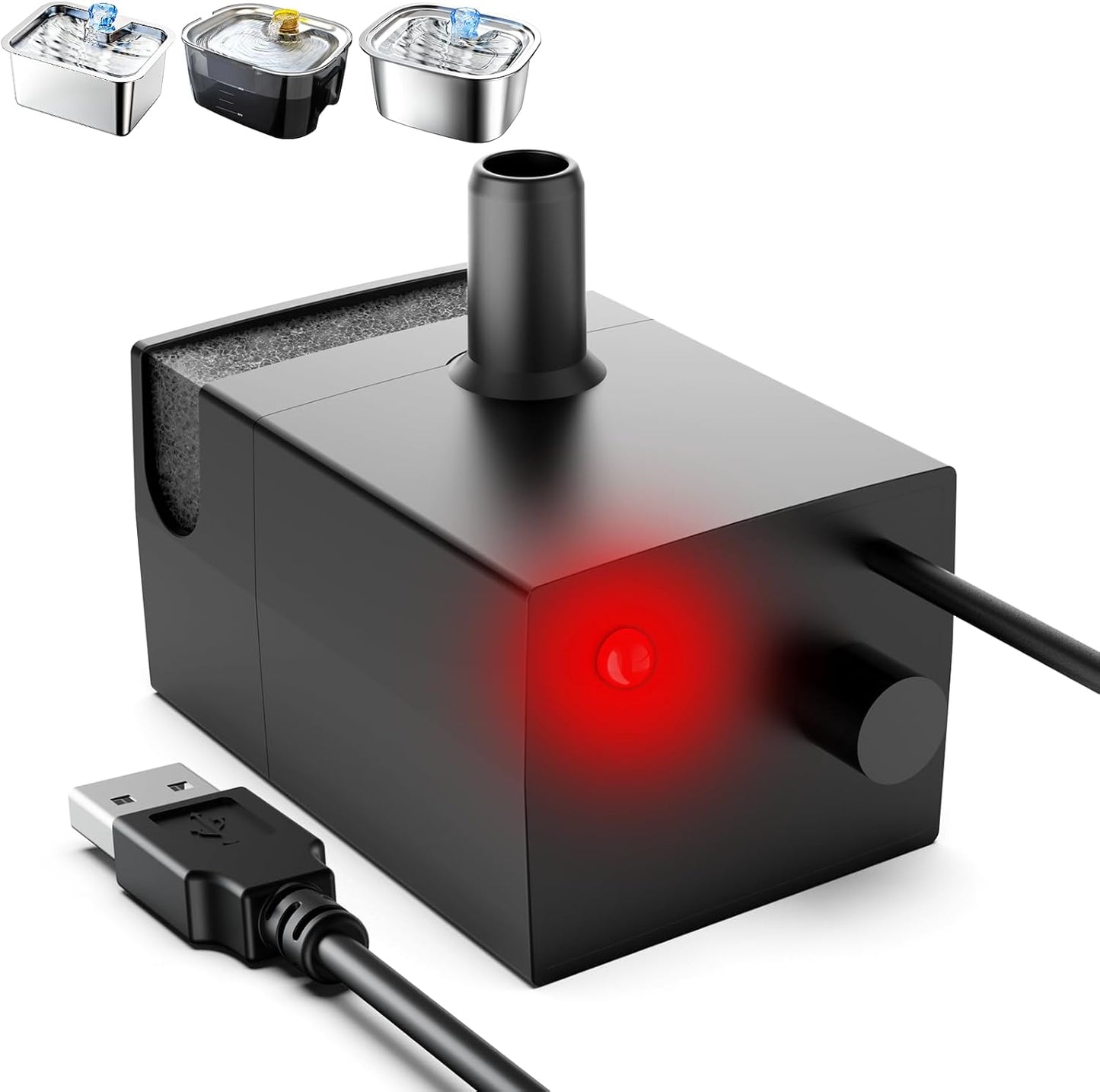 PETNF Dog Water Fountain Water Pump Replacement for PETNF 3 Gallons Stainless Steel Pet Water Fountain for Large Dogs, Replacement Pump for D2223, D2341, D2322 Models, Safe, Quiet and Powerful Pump