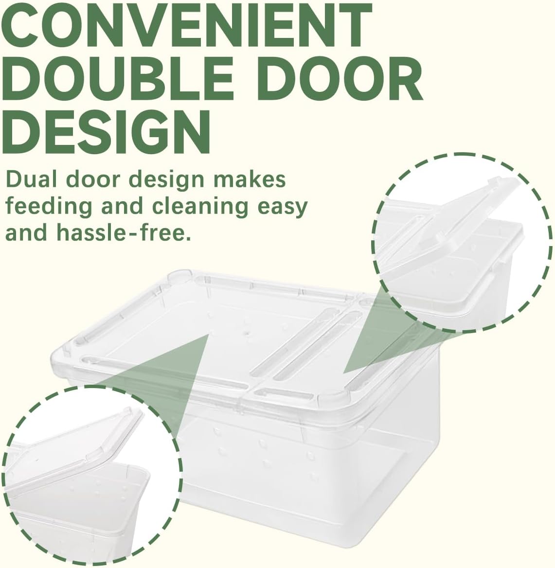 8 PCS Reptile Terrarium Plastic Clear Enclosure Portable Reptile Transport Box for Snakes, Frogs, Lizards, Insects, Scorpions, Geckos, Spiders Perfect Reptile Enclosure.