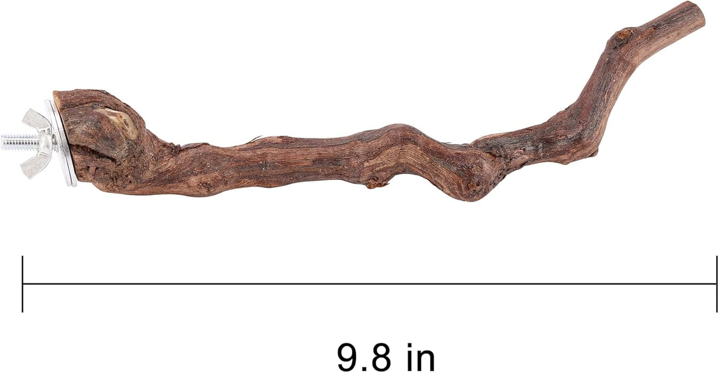 2 pcs 9.8 inch Bird Perches Stand Natural Wood Bird Perches, Birdcage Wood Stand Tree Perches for Birds Cockatiels Parrots Conures Macaws Finches(2PCS 9.8" Length)