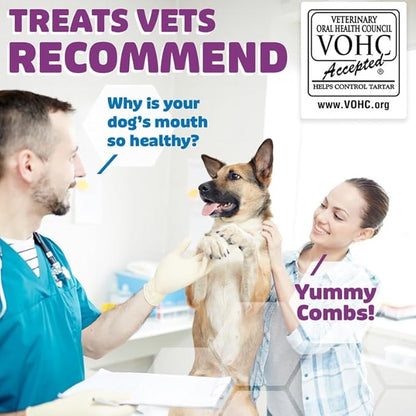 Yummy Combs Dog Dental Treats – Vet VOHC Approved, Removes Tartar & Cleans Teeth – Yummy High Protein Chicken Treat for Extra Small Dogs (Mini Pack, 30 Count)