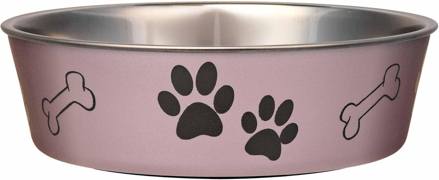 Loving Pets Bella Dog Bowls- Stainless Steel Dog & Cat Bowls - Spill Proof Dog Food Bowl, Cat Bowl, Puppy Essentials & Pet Supplies Great for Home & Travel (X-Large 65-100lbs, Grape)